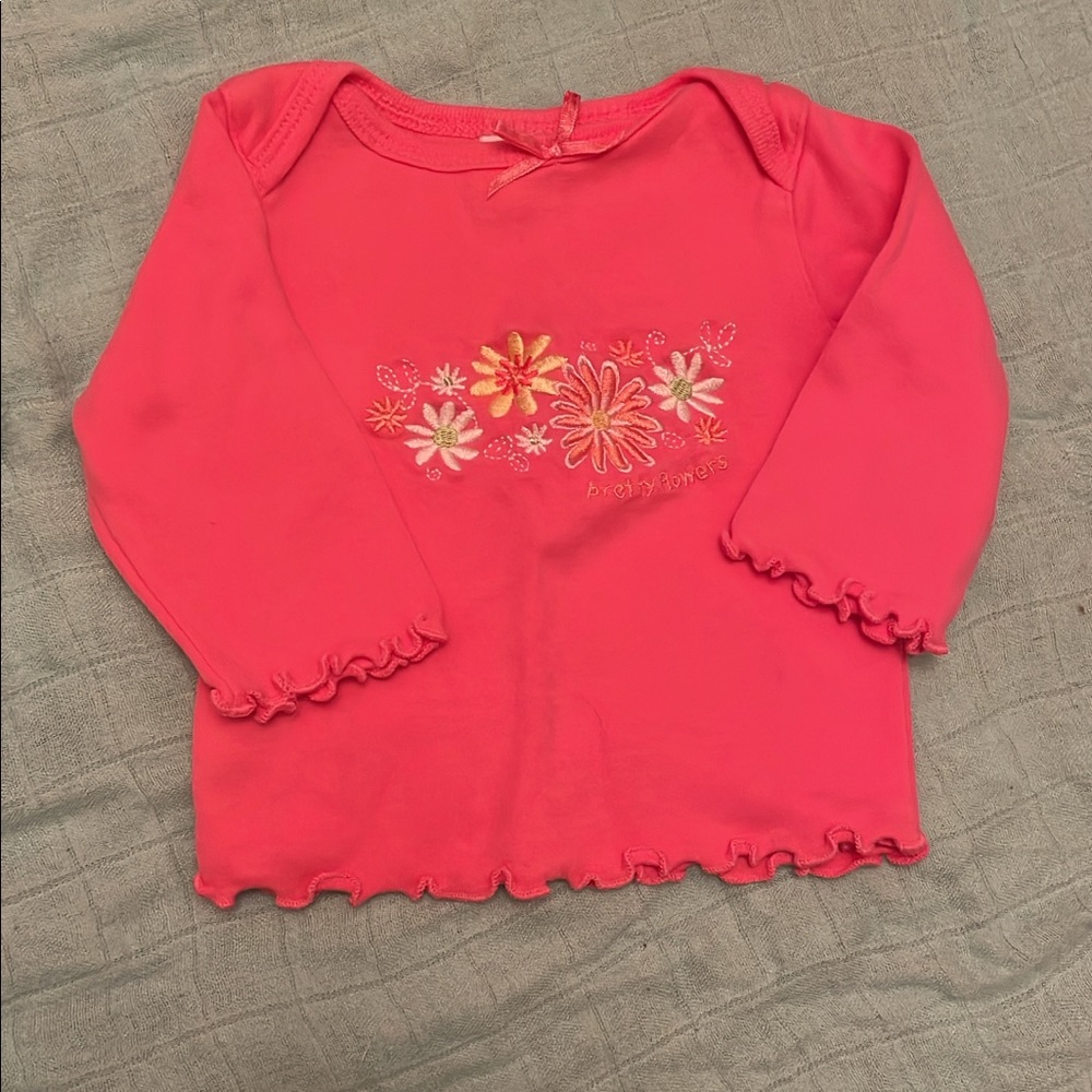 Pink long sleeve floral shirt